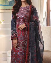 Asim Jofa Crimson Cambric Suit- Pakistani Designer Lawn Suits