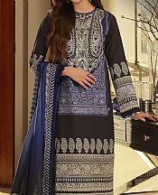 Asim Jofa Black Cambric Suit- Pakistani Designer Lawn Suits