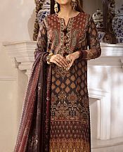 Asim Jofa Navy/Brown Cambric Suit- Pakistani Designer Lawn Suits