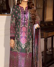 Asim Jofa Green/Purple Cambric Suit (2 Pcs)- Pakistani Lawn Dress