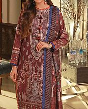 Asim Jofa Auburn Red Cambric Suit (2 Pcs)- Pakistani Designer Lawn Suits