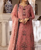 Asim Jofa Salmon Pink Cambric Suit- Pakistani Designer Lawn Suits