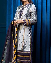 White/Navy Blue Khaddar Suit- Pakistani Winter Clothing