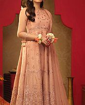 Peach Organza Suit- Pakistani Chiffon Dress