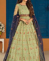 Tea Green Organza Suit- Pakistani Chiffon Dress