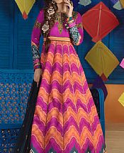 Asim Jofa Shocking Pink Silk Suit- Pakistani Chiffon Dress