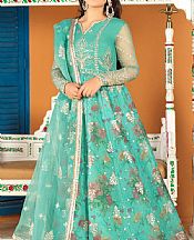 Cyan Organza Suit- Pakistani Chiffon Dress