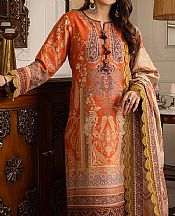 Asim Jofa Bright Orange Khaddar Suit- Pakistani Winter Clothing