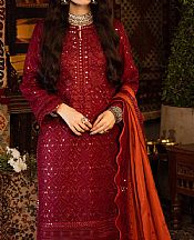 Asim Jofa Maroon/Orange Twill Suit- Pakistani Winter Clothing