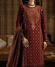 Asim Jofa Maroon Karandi Suit- Pakistani Winter Dress