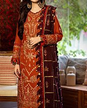 Asim Jofa Safety Orange Twill Suit- Pakistani Winter Dress