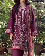 Asim Jofa Magenta Cambric Suit- Pakistani Designer Lawn Suits