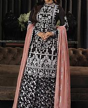 Asim Jofa Black Silk Suit- Pakistani Chiffon Dress