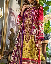 Olive/Plum Lawn Suit (2 Pcs)- Pakistani Lawn Dress