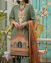 Sage Green Lawn Suit (2 Pcs)- Pakistani Designer Lawn Dress