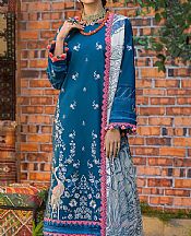 Peacock Blue Lawn Suit- Pakistani Lawn Dress