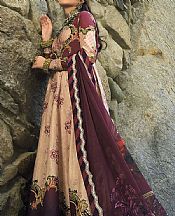 Asim Jofa Ivory/Wine Red Lawn Suit- Pakistani Lawn Dress