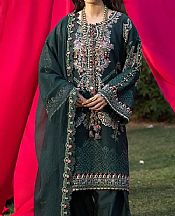 Asim Jofa Bottle Green Lawn Suit- Pakistani Lawn Dress