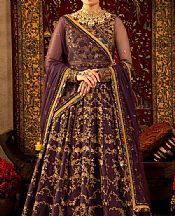 Asim Jofa Old Mauve Net Suit- Pakistani Chiffon Dress