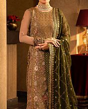 Asim Jofa Beige Gold Chiffon Suit- Pakistani Chiffon Dress