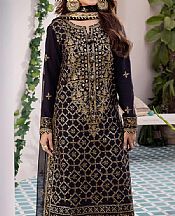 Asim Jofa Black Silk Suit- Pakistani Designer Chiffon Suit