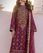 Asim Jofa Pansy Purple Silk Suit- Pakistani Designer Chiffon Suit