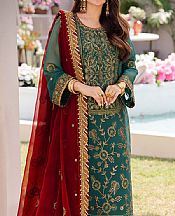 Asim Jofa Green Chiffon Suit- Pakistani Chiffon Dress