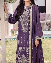 Asim Jofa Plum Purple Silk Suit- Pakistani Chiffon Dress