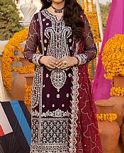Asim Jofa Purple Chiffon Suit- Pakistani Chiffon Dress