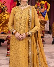 Asim Jofa Sand Gold Cotton Suit- Pakistani Chiffon Dress