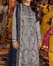 Asim Jofa Grey Silk Suit- Pakistani Chiffon Dress