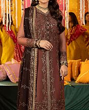 Asim Jofa Lotus Brown Chiffon Suit- Pakistani Designer Chiffon Suit