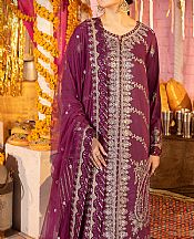 Asim Jofa Purple Lawn Silk Suit- Pakistani Chiffon Dress
