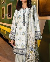 Asim Jofa Off White Lawn Suit- Pakistani Designer Lawn Suits