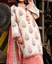 Asim Jofa Off White/Pink Lawn Suit- Pakistani Lawn Dress