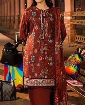 Asim Jofa Auburn Red Lawn Suit- Pakistani Lawn Dress