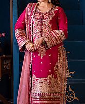 Asim Jofa Rose Red Lawn Suit- Pakistani Designer Lawn Suits