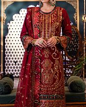 Asim Jofa Maroon Lawn Suit- Pakistani Lawn Dress