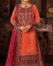 Asim Jofa Coral/Maroon Velvet Suit- Pakistani Winter Clothing
