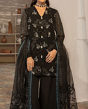 Ayesha Usman Black Chiffon Suit- Pakistani Designer Chiffon Suit