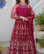 Ayesha Usman Scarlet Net Suit- Pakistani Designer Chiffon Suit