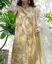 Ayesha Usman Golden Yellow Organza Suit- Pakistani Designer Chiffon Suit