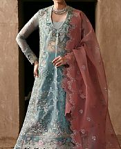 Ayzel Ice Blue Organza Suit- Pakistani Designer Chiffon Suit