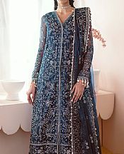 Ayzel Nile Blue Organza Suit- Pakistani Chiffon Dress