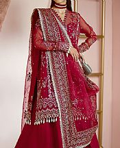 Ayzel Vivid Burgundy Organza Suit- Pakistani Designer Chiffon Suit