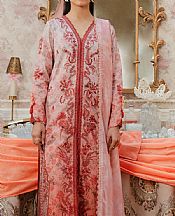 Ayzel Salmon Pink Lawn Suit- Pakistani Designer Lawn Suits
