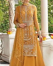 Ayzel Mustard Organza Suit- Pakistani Designer Chiffon Suit