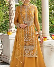 Ayzel Mustard Organza Suit- Pakistani Chiffon Dress