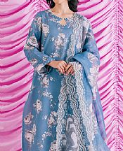 Ayzel Muted Blue Lawn Suit- Pakistani Lawn Dress