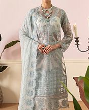 Ayzel White/Sky Blue Organza Suit- Pakistani Chiffon Dress